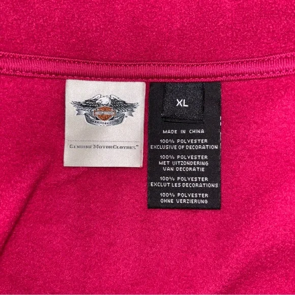 Harley Davidson Embroidered Full Zip Fleece Jacket Red Women’s Sz XL - Picture 6 of 7